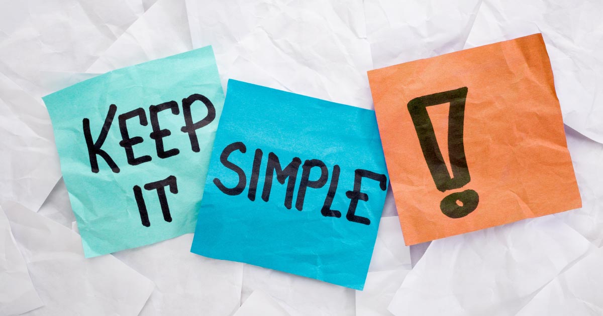 Keep it Simple on three sticky notes