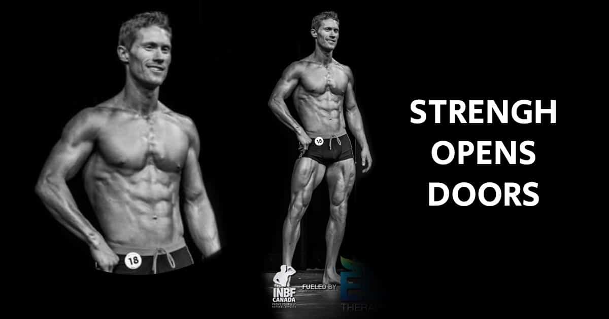 Matt posing for Bodybuilding competition